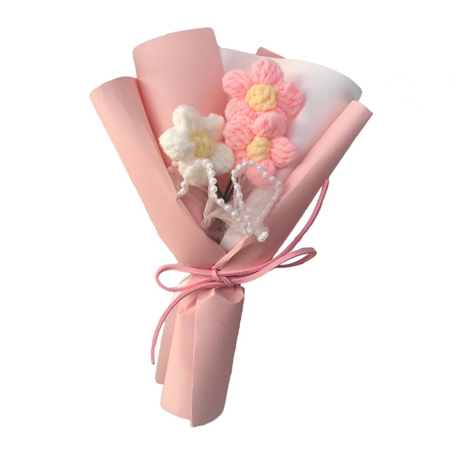 Amazon｜Dualoai 手作りニットブーケ プリザーブドフラワー 母の